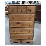 Pine 5 Drawer Chest of Drawers, real wood