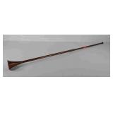 Early brass and copper English hunting horn, 48"
