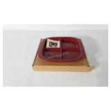 Longaberger pottery relish dish with box