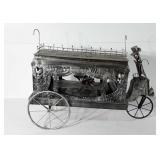 Metal hearse with skeleton driver, 18.5x31