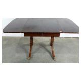 Drop leaf table with metal claw feet, 58.5 x 37.5