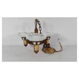 Early ceiling chandelier fixture, three