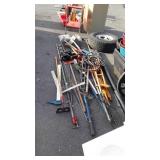 Big Group of Tools, Hardware, pipe clamps, jacks,