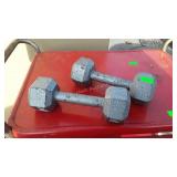 Two Steel 10lbs Dumbbell weights