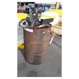 Metal 55 gallon drum, empty but had Hydraulic