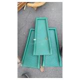 3 green poly Rain spout Drip Trays