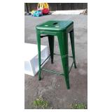 Green Painted metal Counter Stool