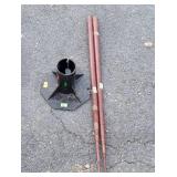 2 Expandable Flag Poles, and Metal Pole Lamp Base