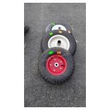 3 Wheels with tires, and and utility cart types