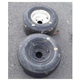 Two Carisle 18x8.50 tires on 4 lug rims. Utility