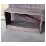 Primitive Crock or Bucket Bench, double shelf,