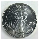 1989 1oz fine silver dollar