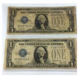 Two 1928B silver certificates