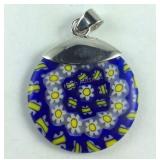 Sterling silver Murano style pendant