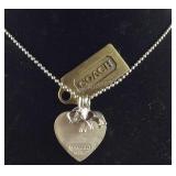 Sterling silver coach heart pendant and elephant