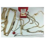 Stocking earrings and costume necklaces