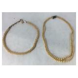 Two pearl design  necklaces 10in and 12in