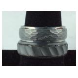 Two tungsten  Carbide rings, size 9 and 10, size