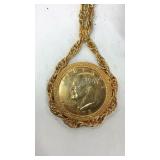1972 14kt H.G.E. Ike dollar necklace