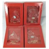 Four Gorham crystal ornaments