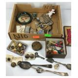 Coca -Cola coasters, marbles, military buttons,