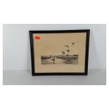 JD Knap pencil signed etching "Dropping In",