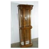 Curved glass curio cabinet, includes glass