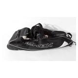 Miken baseball bag, includes four softball bats