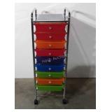 Rolling storage organizer, 9 drawers total,