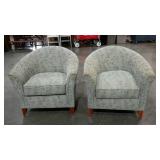 Two upholstered arm chairs, seller code TO, need