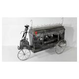 Metal hearse with skeleton driver, 18.5x31