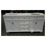 Two sink vanity, includes back splash, 72 x 22 x