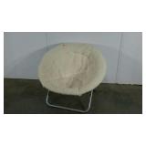 Fuzzy sherpa disc chair, 38" diameter