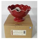Longaberger pottery Be My Valentine Ruffled bowl