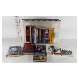 Tote with books, Disney Pixar calendar, Beatles,