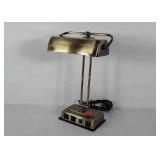 Adjustable desk lamp with outlets in base, 16"