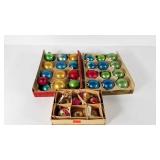 Vintage Christmas holiday glass ornaments,  made