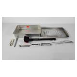 Kitchenwares, two pair of poultry scissors, grill