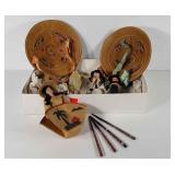 Early doll collection, also hats and hair sticks