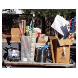 Skid wrapping paper,  stock pots, kitchenware,