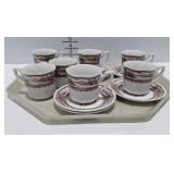 Americana style house ironstone cups and saucers,