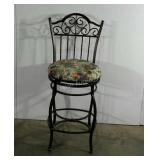 Metal bar stool, 27" to seat, swivels