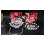 Mikasa crystal, "Silent Night" handled basket and