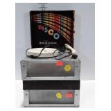 Two Sound machine turntables, one powers up and