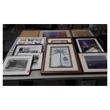 Wall art group, 11 pieces total, includes