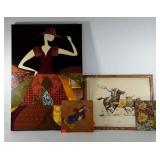 Wall art group, 4 pieces total, includes canvas