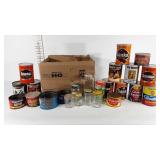 Coffee can and jar collection