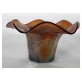 Glassware, Peacock feathers carnival glass hat,