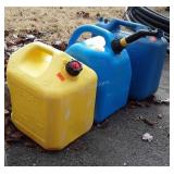 3 poly Fuel containers, 2 Kerosene only one