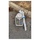 Bathroom Scales and a drape Rod 36-72". Seller